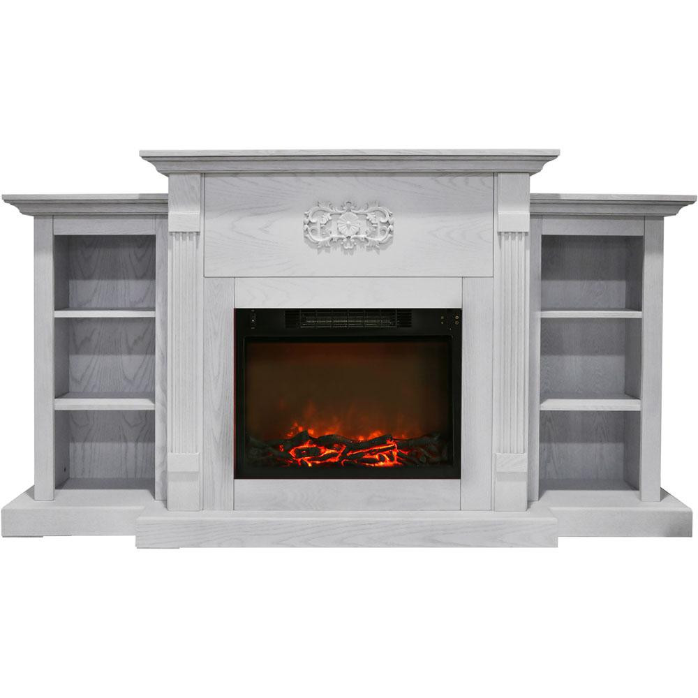 Built In Electric Fireplace
 Hanover Classic 72 in Electric Fireplace in White with