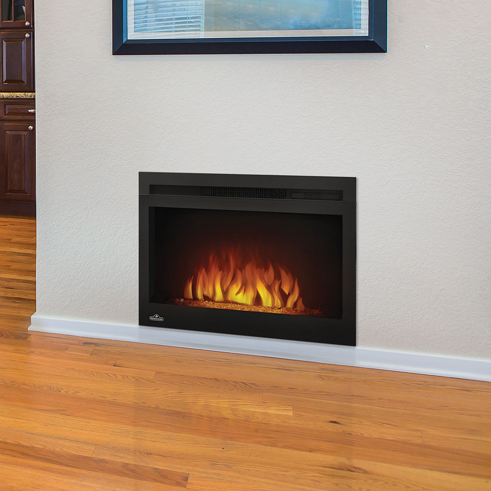 Built In Electric Fireplace
 Napoleon 27" Cinema Plug In Electric Insert with Glass