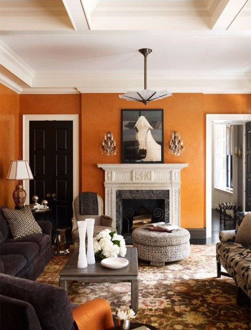 Burnt Orange Living Room Ideas
 Color Therapy Orange Walls 20 photos MessageNote