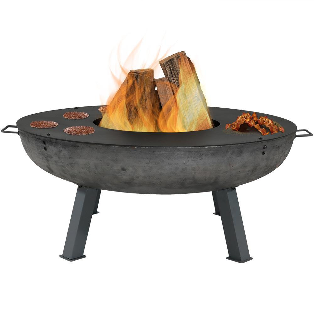 Cast Iron Firepit
 45 in x 17 in Round Cast Iron Wood Burning Fire Pit with