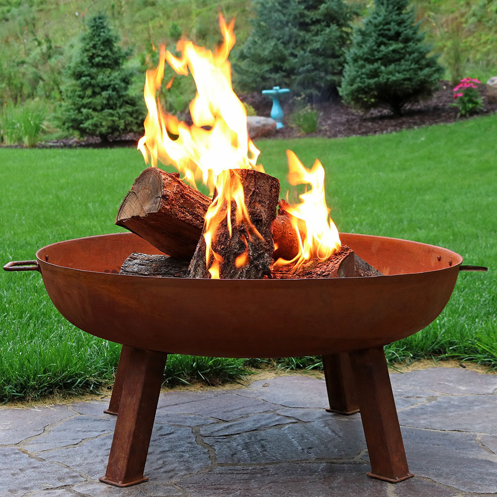 Cast Iron Firepit
 Sunnydaze Rustic Wood Burning Cast Iron Fire Pit Bowl