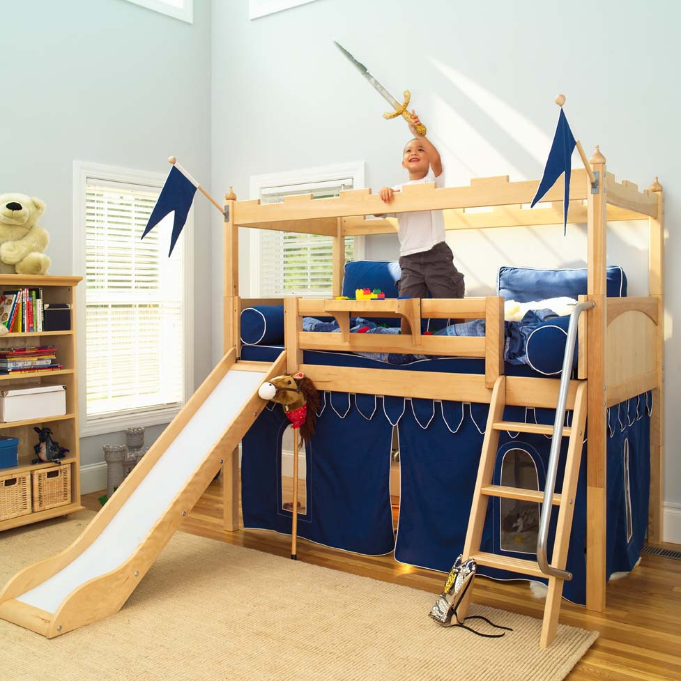 Castle Bedroom For Kids
 Camelot Castle Low Loft Bed with Slide by Maxtrix Kids 395