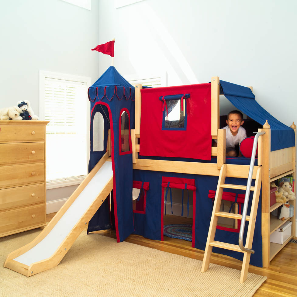Castle Bedroom For Kids
 King s Castle Bed with Slide by Maxtrix Kids blue red