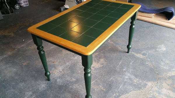 Ceramic Tile Kitchen Tables
 Used Farmhouse Ceramic Tile Top Dining Kitchen table for