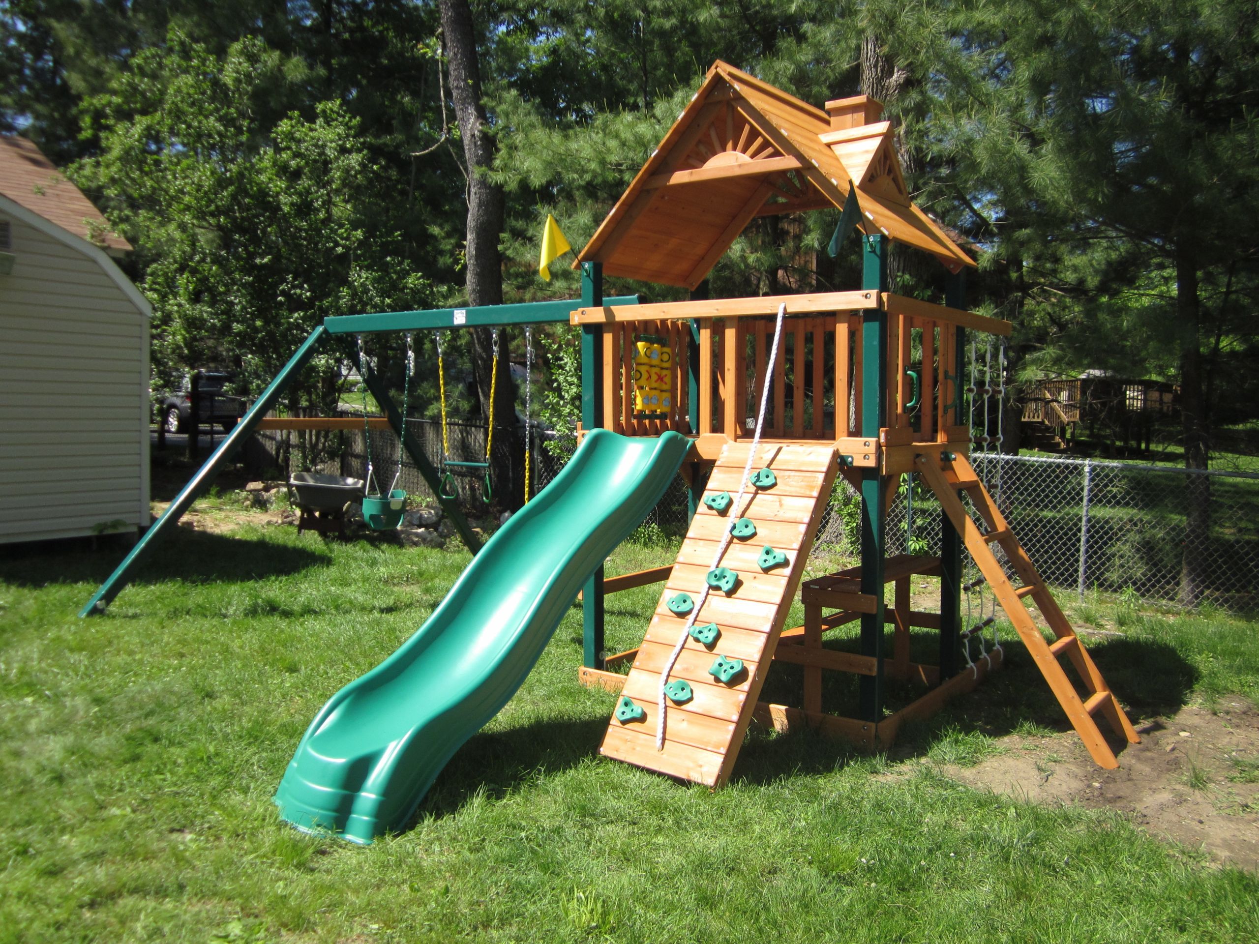 Cheap Kids Swing Sets
 Ideas Happy Kidsplay With Wooden Swing Sets Clearance