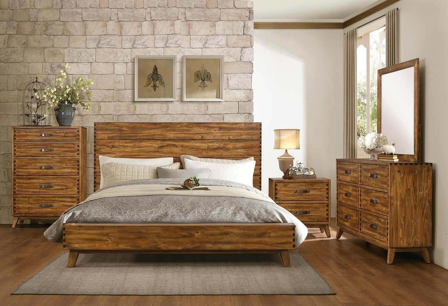 Cheap Rustic Bedroom Furniture Sets
 Homelegance Sorrel Panel Platform Bedroom Set Rustic