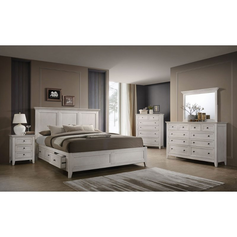 Cheap Rustic Bedroom Furniture Sets
 Casual Classic Rustic White 4 Piece King Bedroom Set St