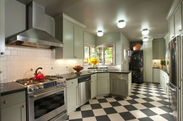 Checkered Kitchen Floor
 Checkerboard Kitchen Floor Design Ideas