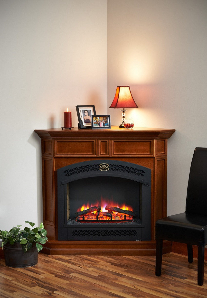 Cherry Electric Fireplace
 51" Columbia Corner Full Arch Front Electric Fireplace
