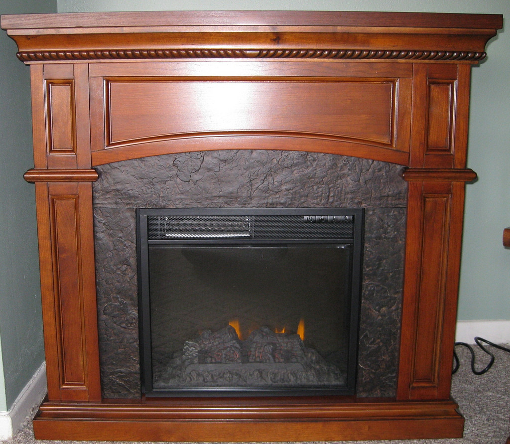 Cherry Electric Fireplace
 Electric Fireplace Mantel Package Gallery