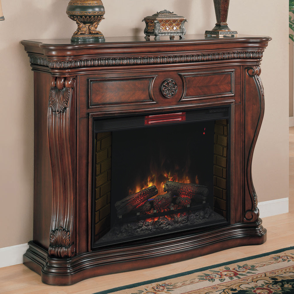 Cherry Electric Fireplace
 Lexington 33 In Infrared Empire Cherry Electric Fireplace