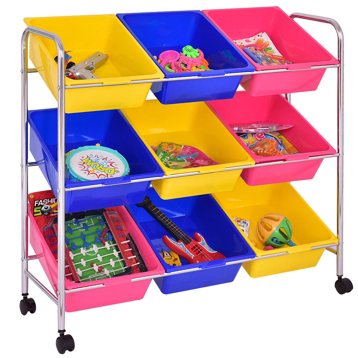 Child Storage Bins
 Costway Kids Toy Storage Shelf Organizer 9 Bins Multi