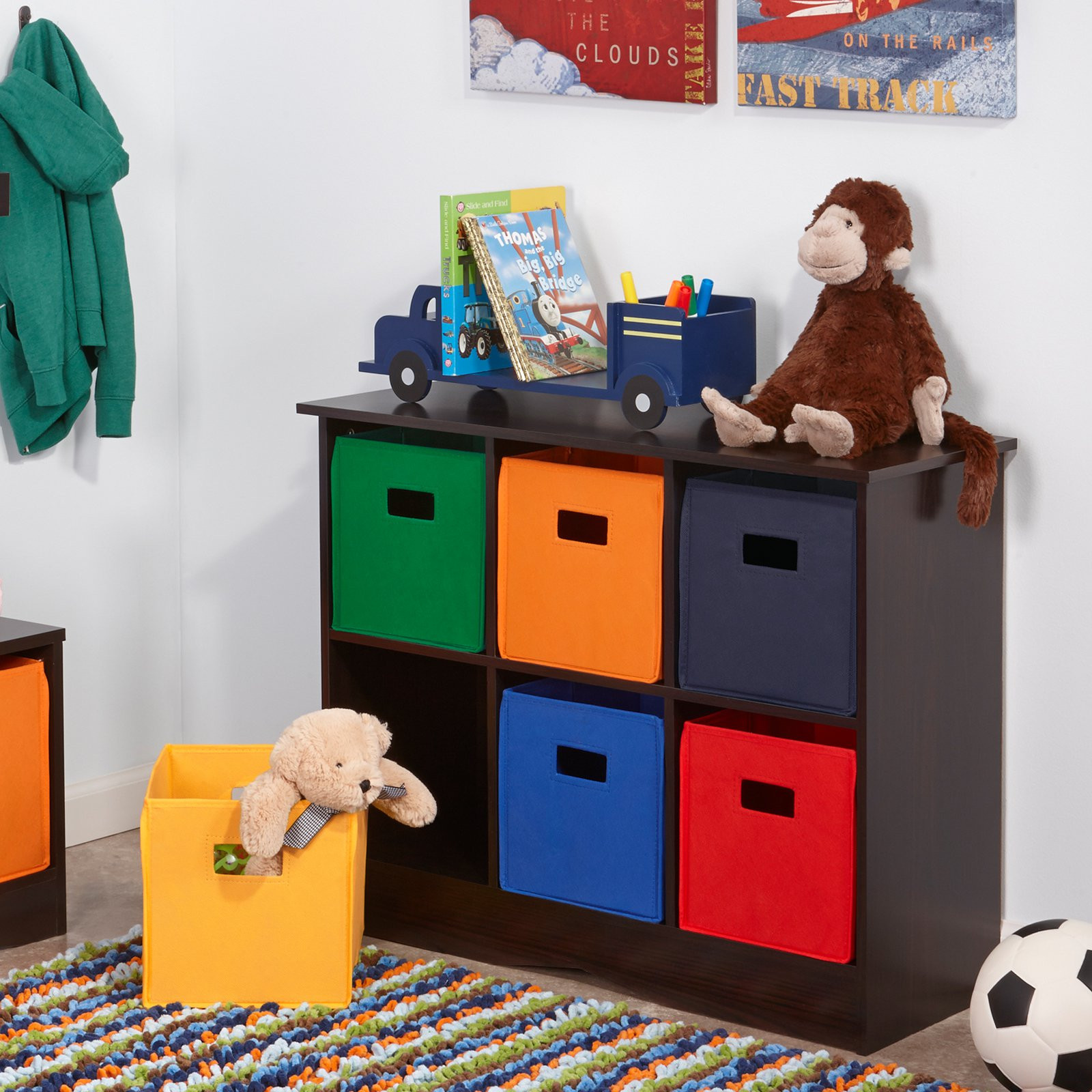 Child Storage Bins
 RiverRidge Kids 6 Bin Storage Cabinet Espresso Toy