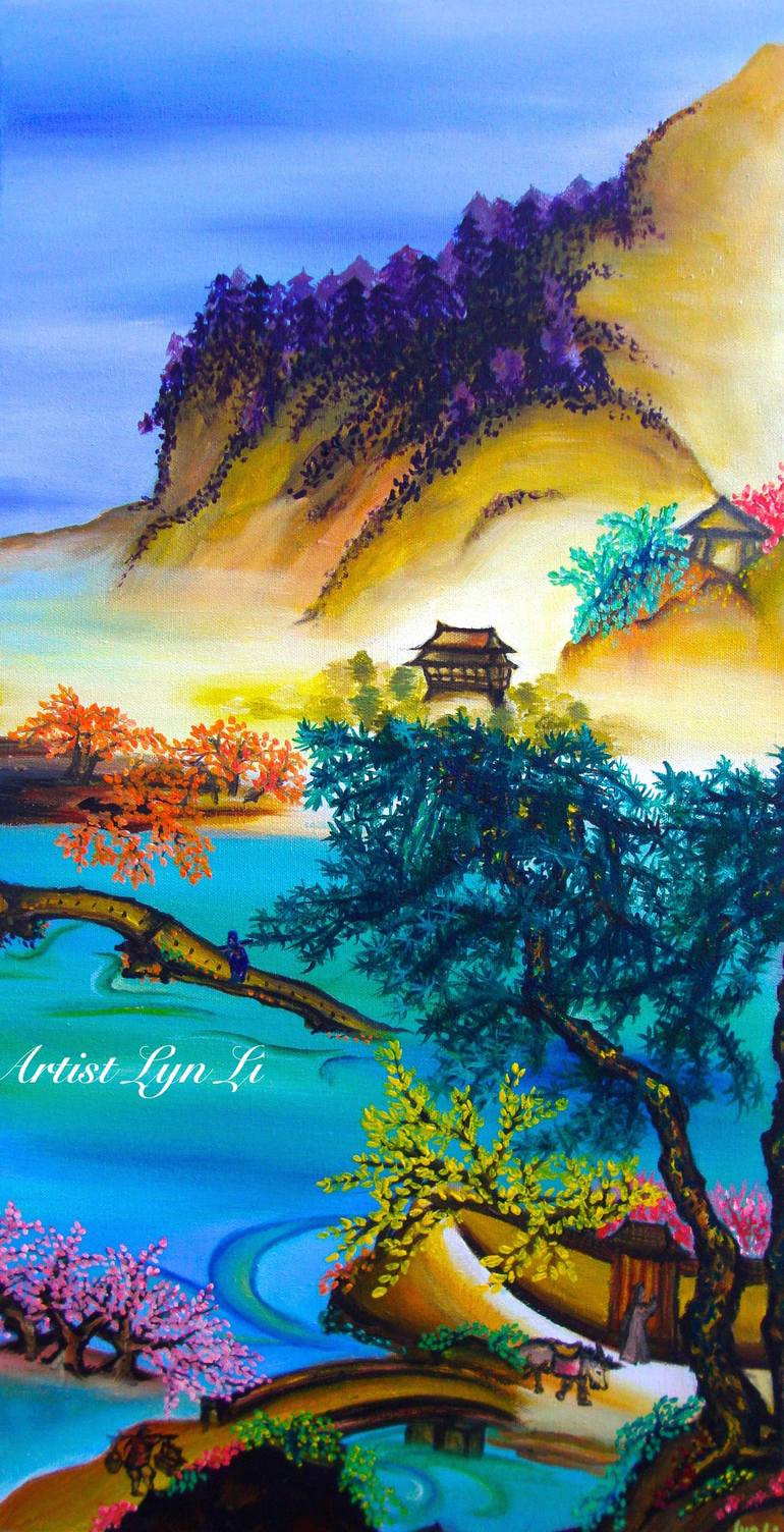 Chinese Landscape Painting
 Colourful Ancient Chinese Landscape Painting by Lyn Li