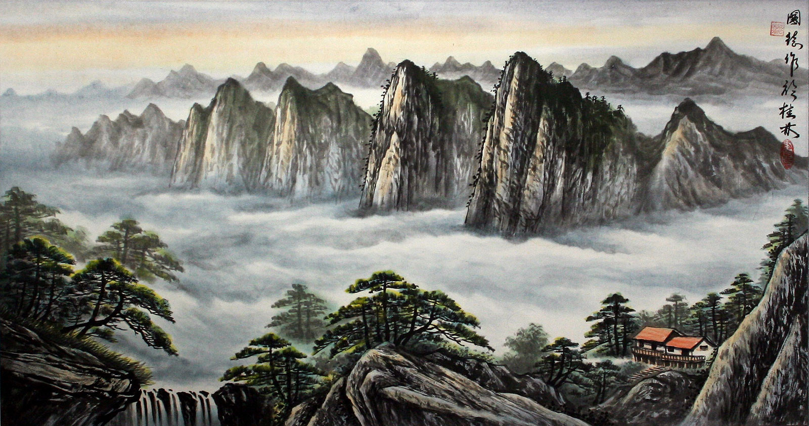 Chinese Landscape Painting
 Guilin Li River Chinese Landscape Painting Landscapes