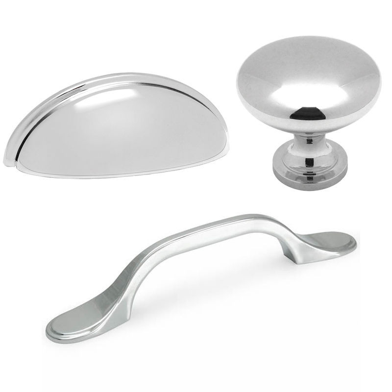 Chrome Kitchen Cabinet Handles
 Cosmas Polished Chrome Cabinet Hardware Pulls Knobs and
