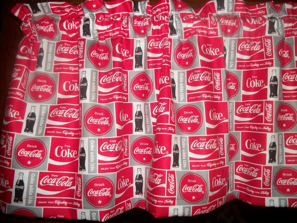 Coca Cola Kitchen Curtains
 Coca Cola Coke Soda Bottle Red Patchwork curtain kitchen