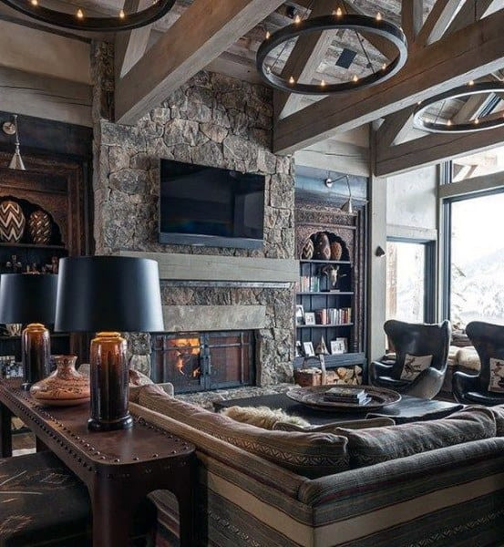 Contemporary Rustic Living Room
 Top 60 Best Rustic Living Room Ideas Vintage Interior