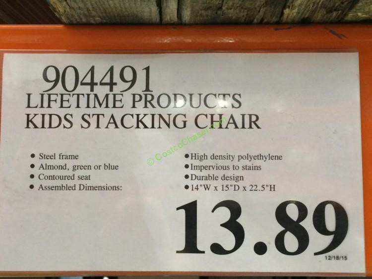 Costco Kids Chair
 Lifetime Products Kits Folding Table & Stacking Chair