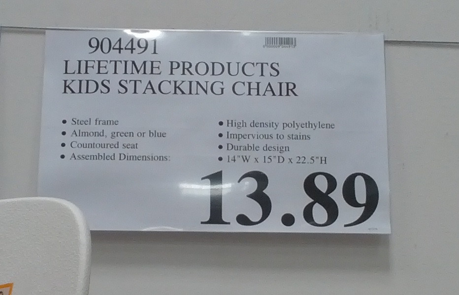 Costco Kids Chair
 Lifetime Children s Stacking Chair