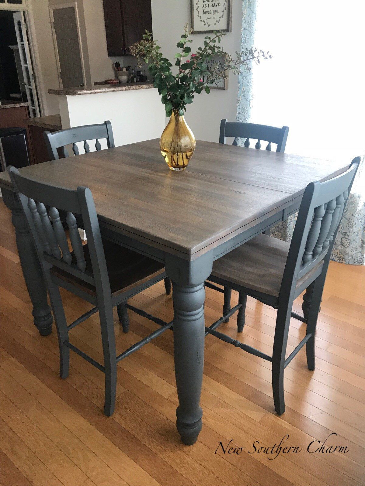 Counter Height Small Kitchen Table
 Custom Order Available Adjustable Farmhouse Table Counter