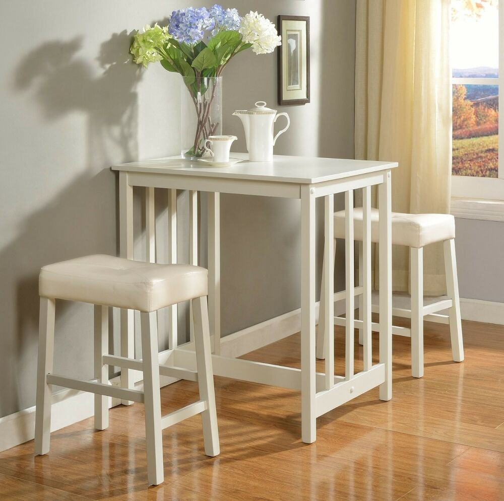 Counter Height Small Kitchen Table
 White Counter Height Dining Table Set of 3 Piece Bar Pub