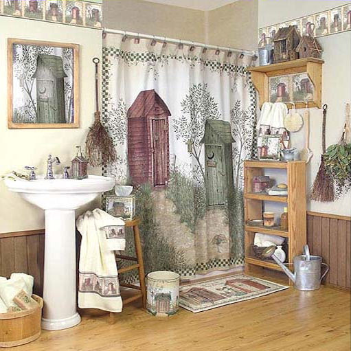 Country Bathroom Shower Curtains
 Outhouse Shower Curtain