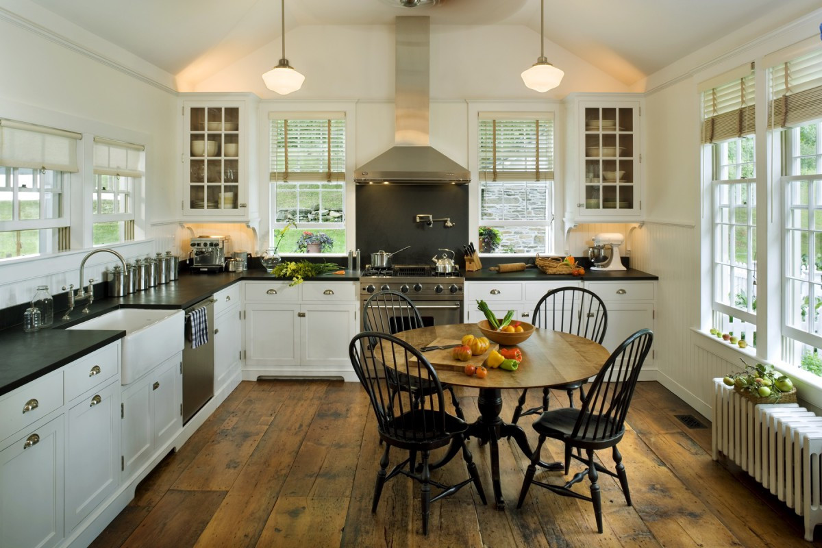 Country Kitchen Floor
 Traditional kitchens stunning and white from architect