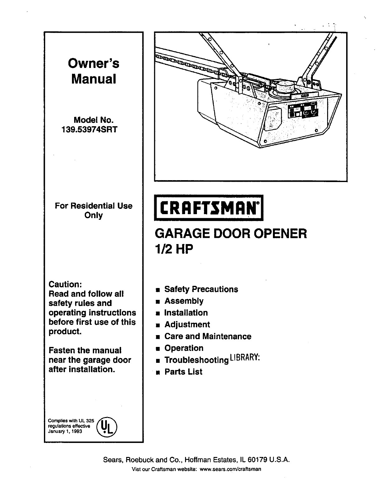 Craftsman Garage Door Opener Manual
 Craftsman garage door opener manual 41a5021