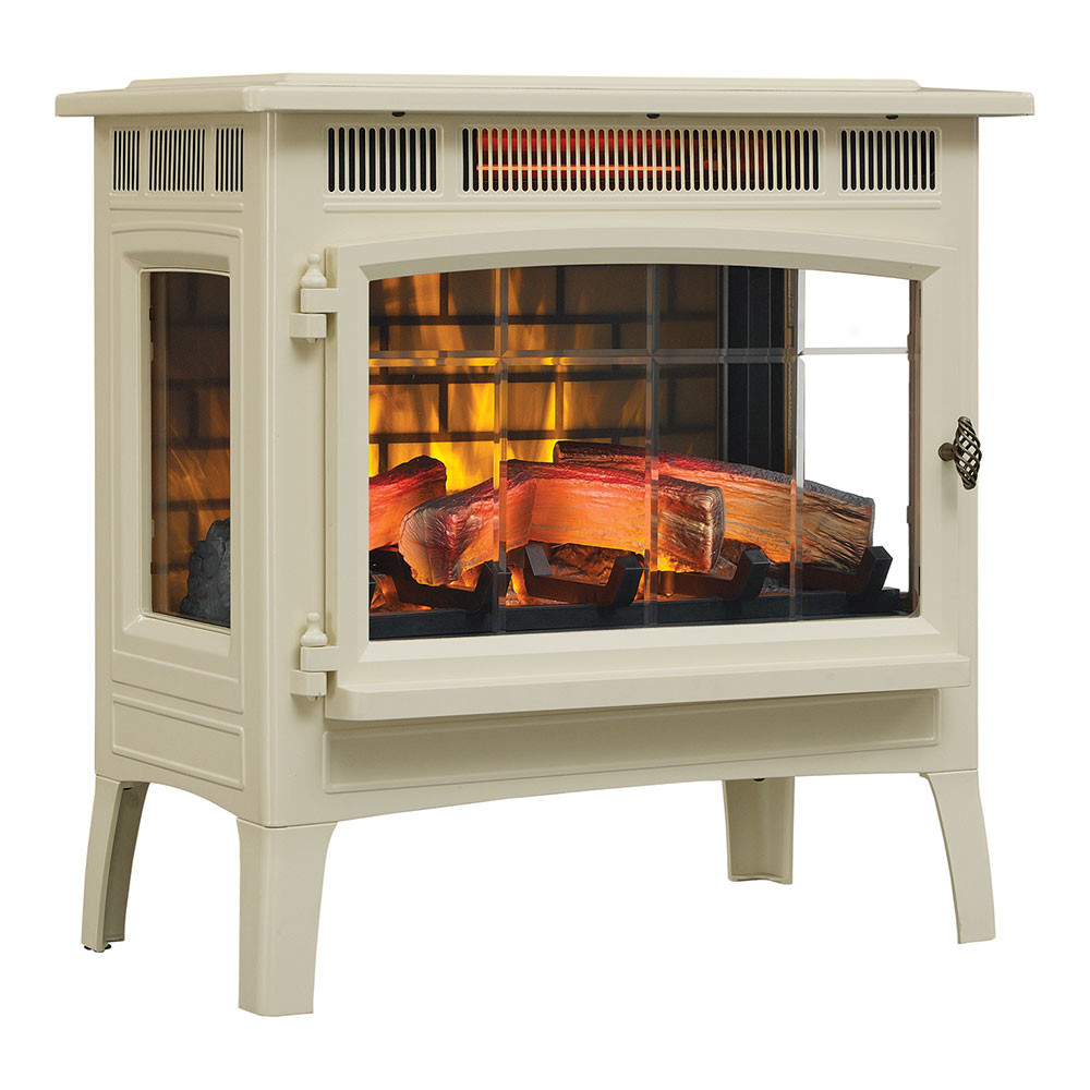 Cream Electric Fireplace
 Duraflame 3D Cream Infrared Electric Fireplace Stove