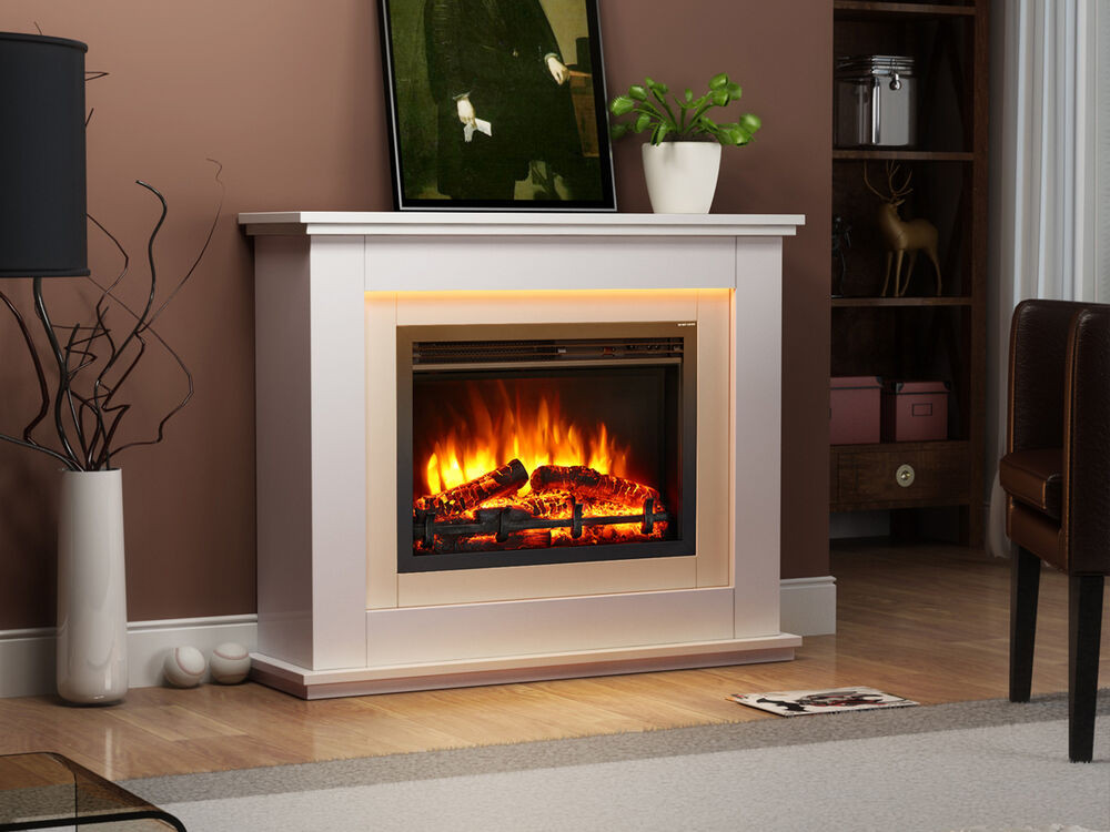 Cream Electric Fireplace
 Endeavour Fires Castleton Electric Fireplace in a light