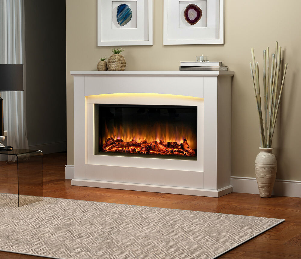 Cream Electric Fireplace
 Endeavour Fires Danby Electric Fireplace in a light cream