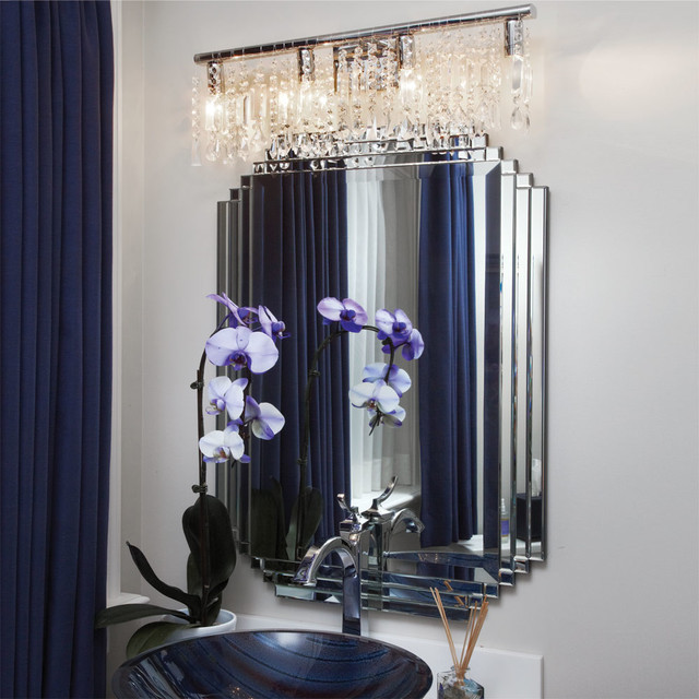 Crystal Bathroom Vanity Lights
 Crystal Fusion Design 4 Light 24" Bath Vanity Fixture
