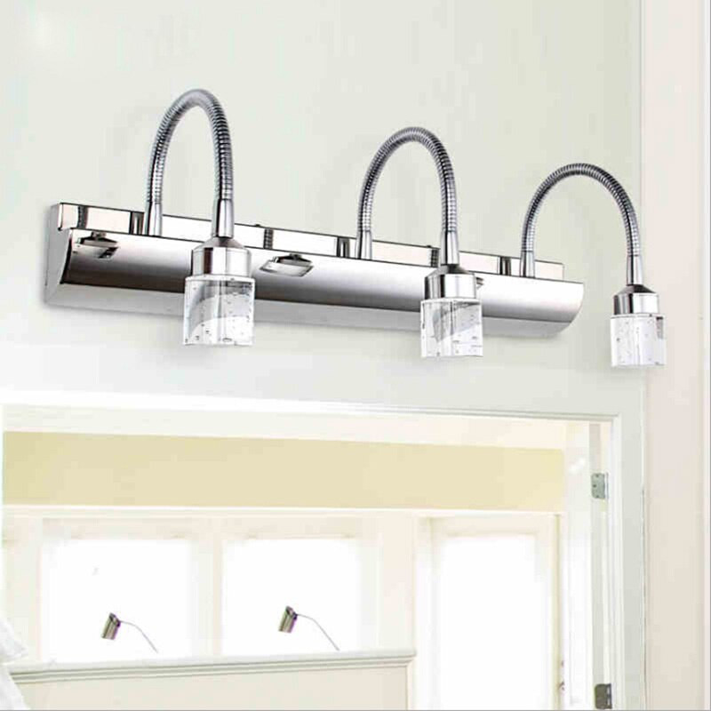 Crystal Bathroom Vanity Lights
 Crystal Bathroom Light Fixtures Stainless Steel Led Bath