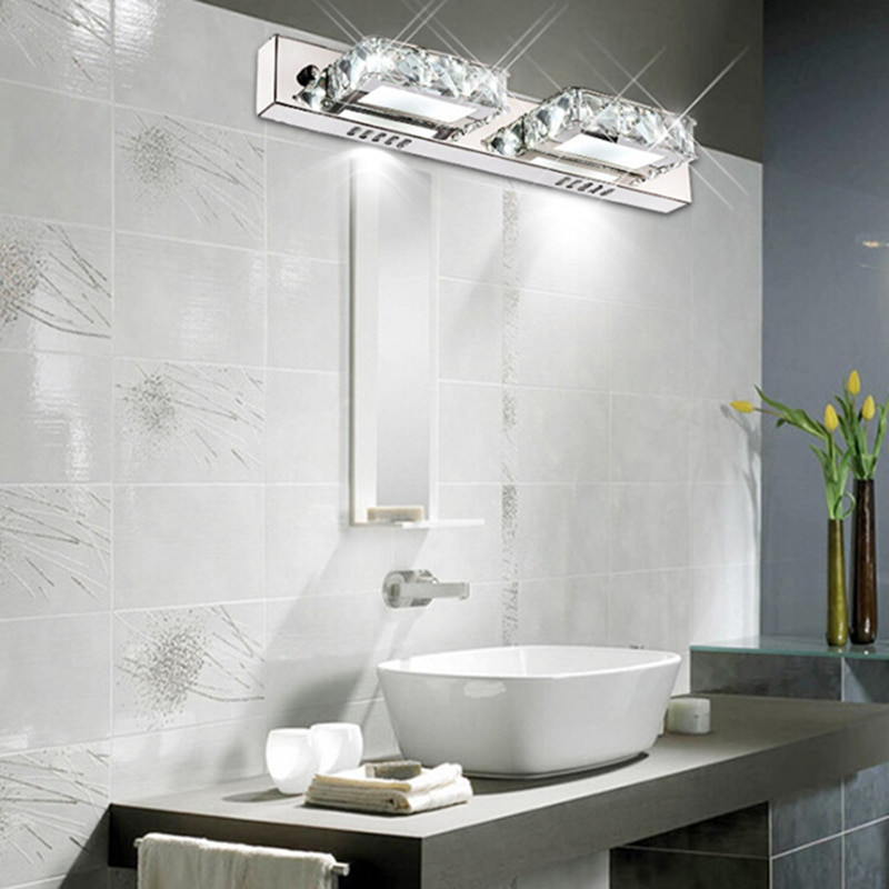 Crystal Bathroom Vanity Lights
 K9 Crystal Bathroom Light Fixtures Led 6W Square Bath