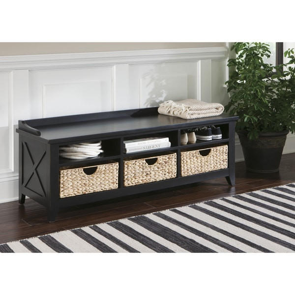 Cubby Storage Bench
 Shop Hearthstone Rustic Black Cubby Storage Bench Free