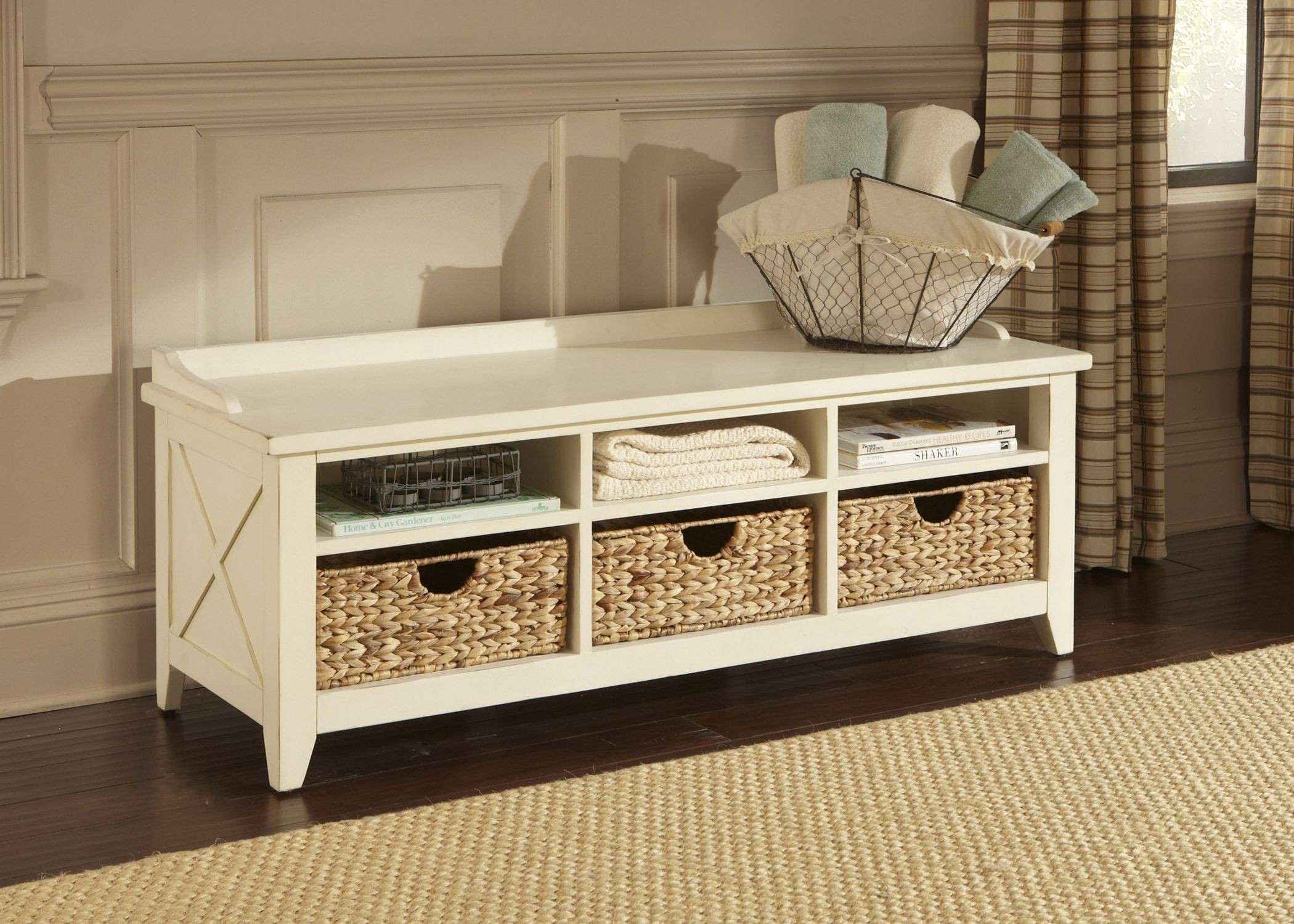 Cubby Storage Bench
 Hearthstone Rustic White Cubby Storage Bench from Liberty
