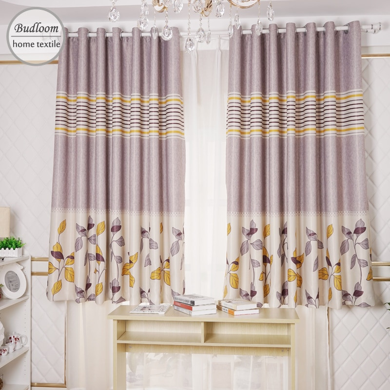 Curtain For Small Bedroom Window
 Aliexpress Buy Yellow leaves stripe printed blackout