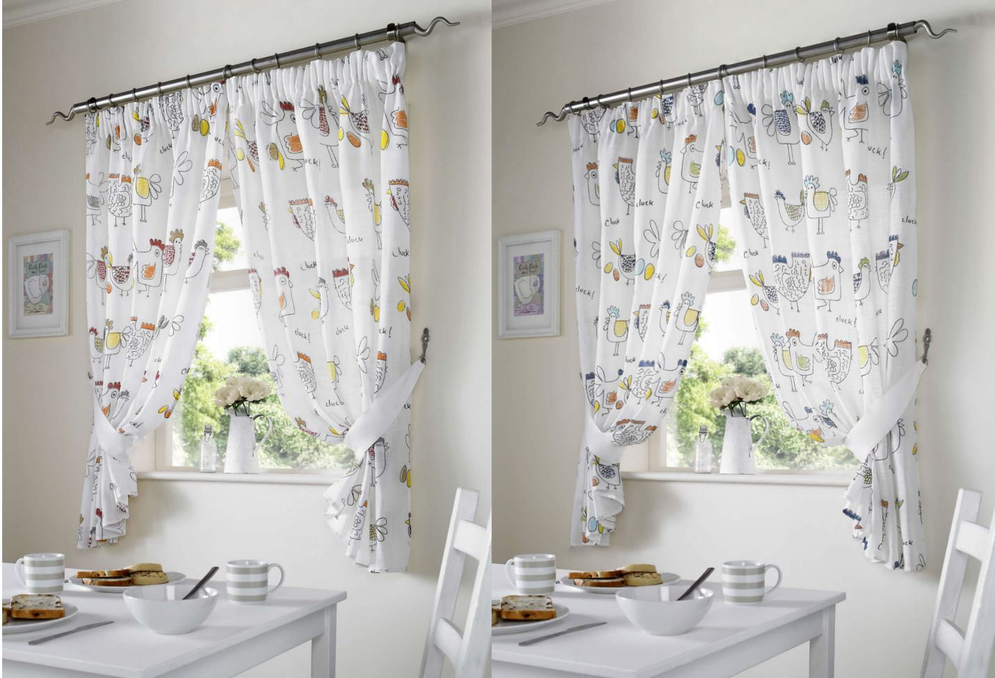 Curtains For Kitchen
 CHICKENS ROOSTER COUNTRY STYLE KITCHEN CURTAIN SET WINDOW