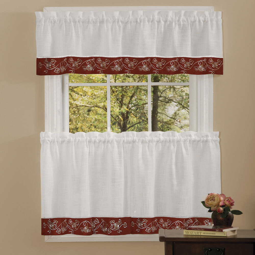 Curtains For Kitchen
 Oakwood Linen Style Kitchen Window Curtains Tiers or