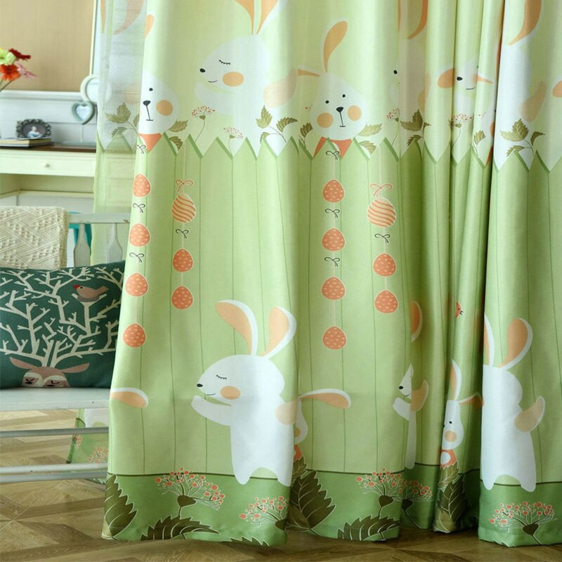 Cute Curtains For Living Room
 Cute Pink Green Rabbit Fabric Cartoon Curtain Bedroom Baby
