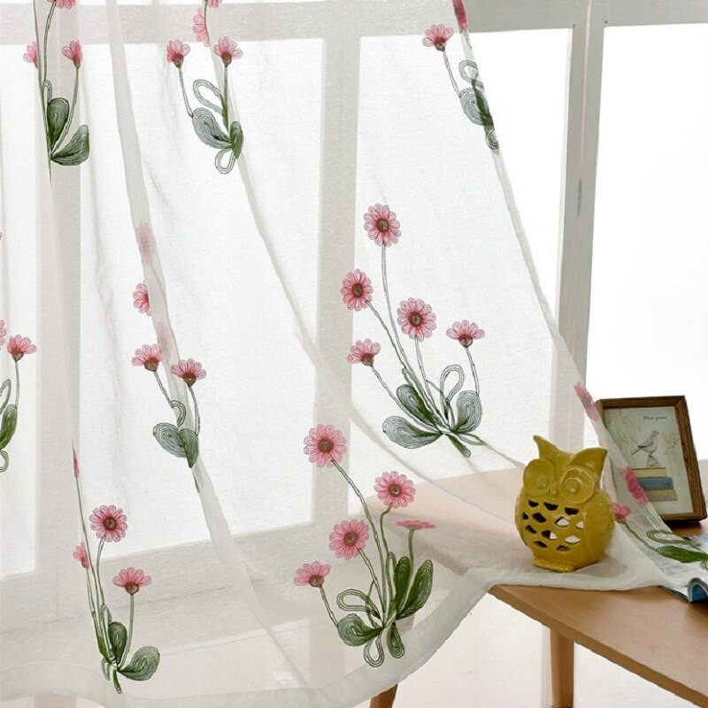 Cute Curtains For Living Room
 WLIARLEO Hot Sale Tulle Curtains Embroidered Sheer Curtain