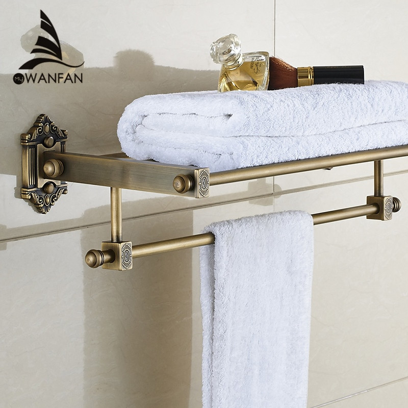 Decorative Bathroom Shelves
 Bathroom Shelves Dual Tier Brass Wall Bath Shelf Towel