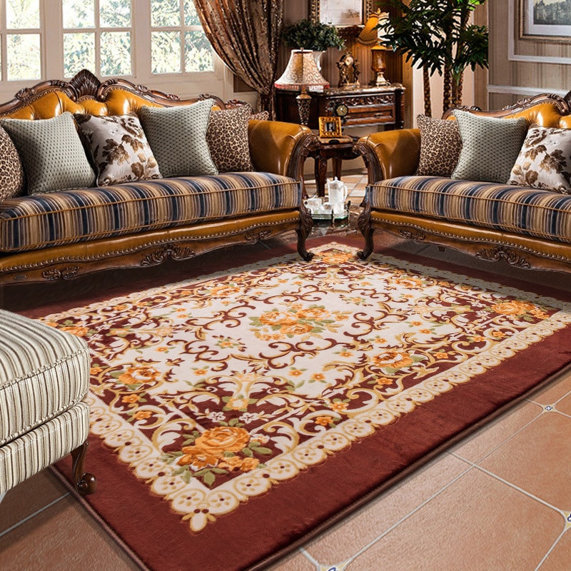 Decorative Rugs For Living Room
 Honlaker European Retro Living Room Carpet Big