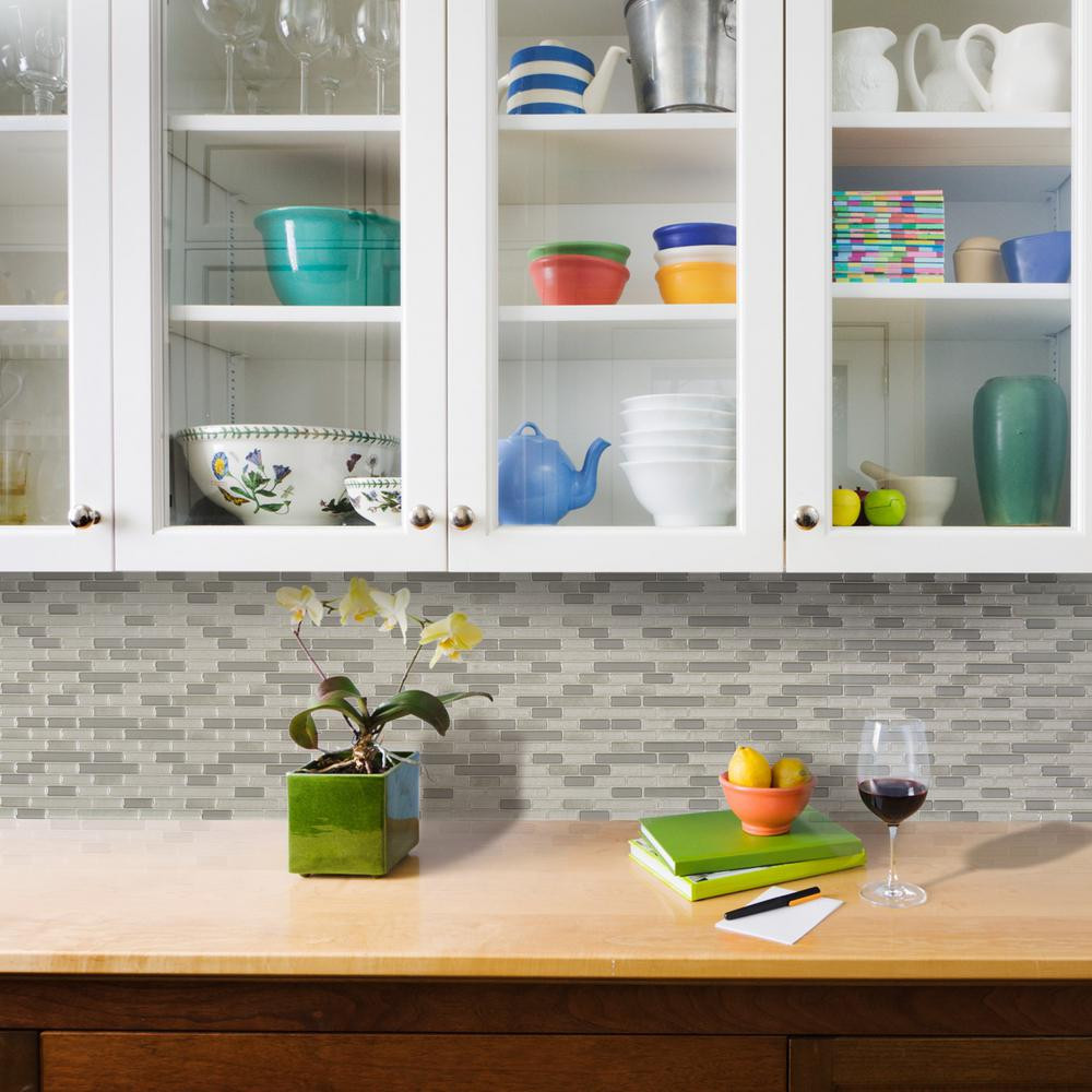 Decorative Wall Tiles Kitchen Backsplash
 Smart Tiles Muretto Beige 10 25 in W x 9 125 in H Peel