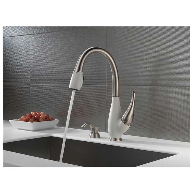 Delta White Kitchen Faucet
 Delta Fuse Single Handle Pull Down Kitchen Faucet