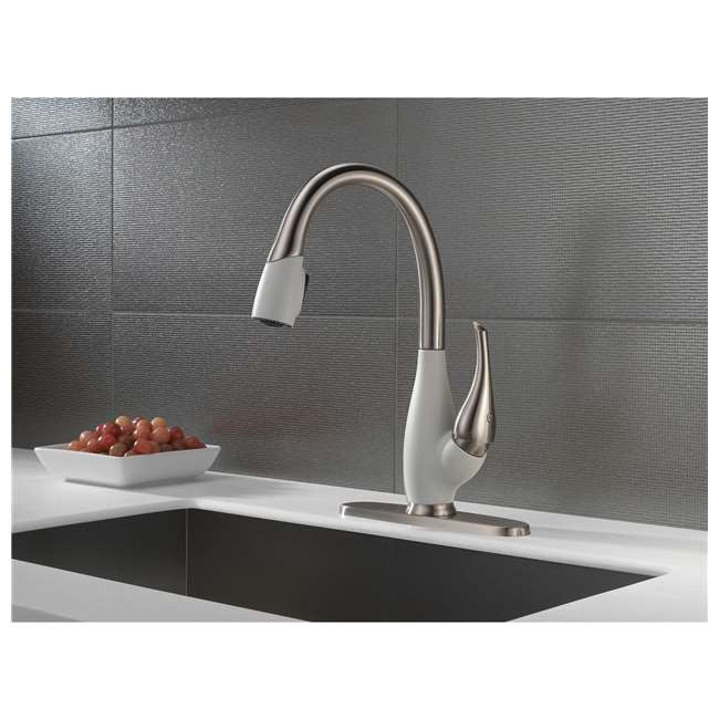 Delta White Kitchen Faucet
 Delta Fuse Single Handle Pull Down Kitchen Faucet