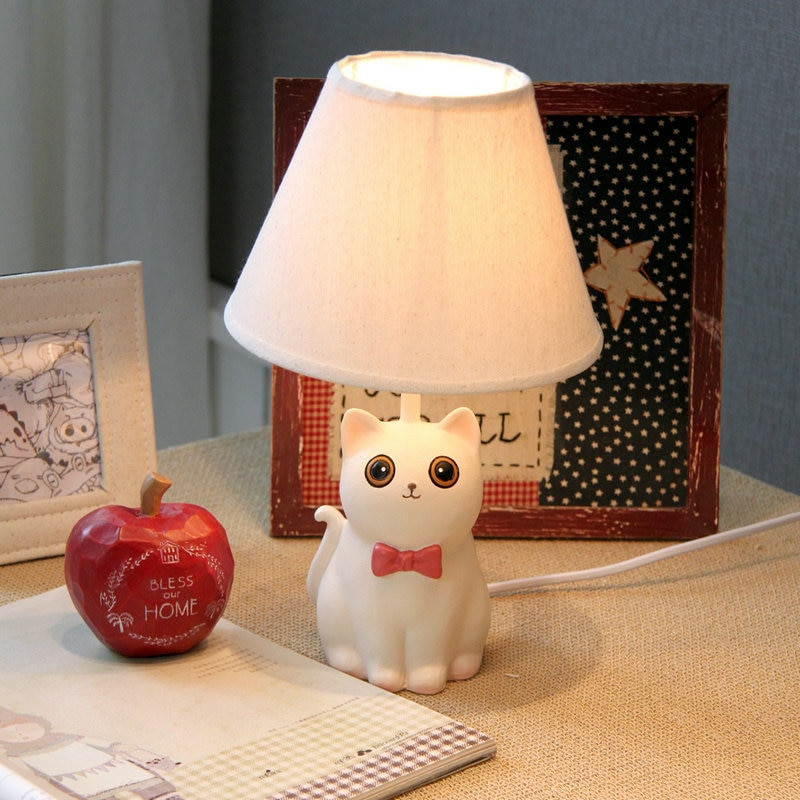 Desk Lamps For Kids Rooms
 Cute Lovely Handmade Resin Cat Led E14 Table Lamp For