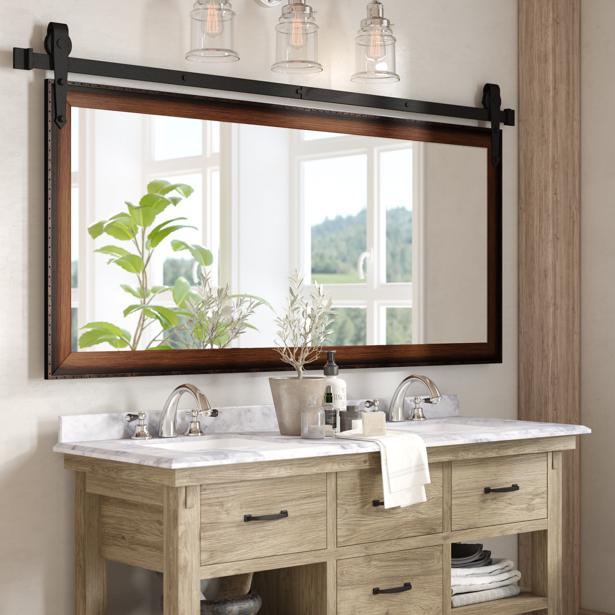 Distressed Bathroom Mirror
 20 Ideas of Landover Rustic Distressed Bathroom vanity Mirrors