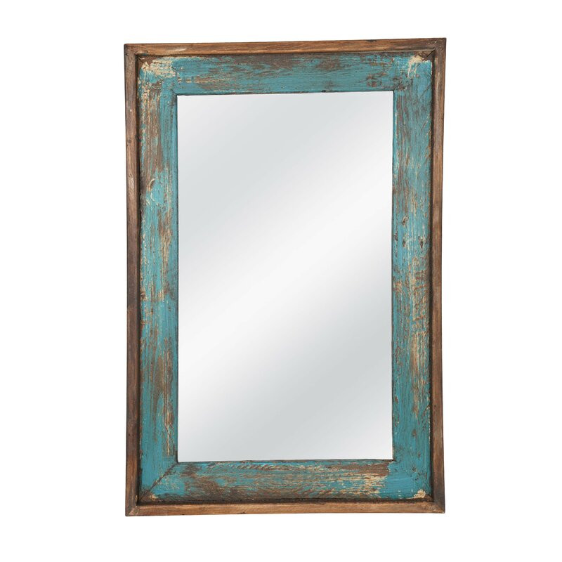 Distressed Bathroom Mirror
 Loon Peak Indre Rustic Distressed Bathroom Vanity Mirror